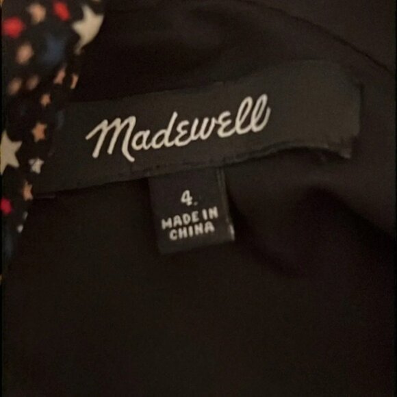 Madewell Balsam Tie-Neck Silk Dress in Starry Night - Picture 11 of 12